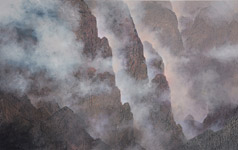 nuvole e campanile&nbsp;&nbsp; Acryllasuren auf Leinwand &nbsp;&nbsp;2021&nbsp;&nbsp; 120 cm x 190 cm