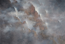 nuvole e campanile&nbsp;&nbsp;Acryllasuren auf Leinwand &nbsp;&nbsp;2022&nbsp;&nbsp; 130 cm x 190 cm