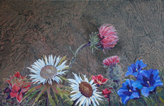 steinüberblüht &nbsp;&nbsp;Acryllasuren auf Leinwand &nbsp;&nbsp;2025&nbsp;&nbsp; 110cm x 170cm